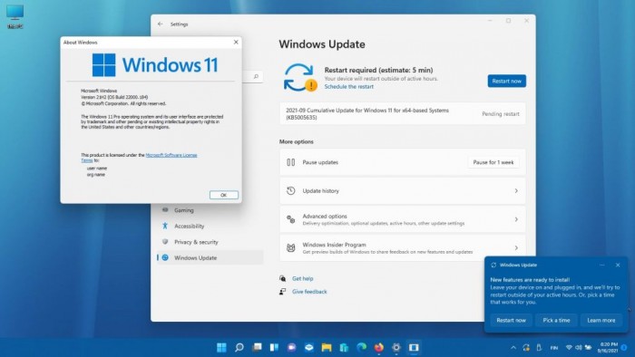 Windows 11 Build 22000.194预览版镜像发布
